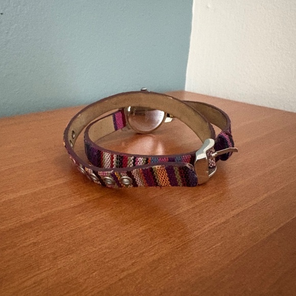 Feral Double Wrap Wrist Watch with Friendship Bracelet Style Strap - Picture 2 of 3